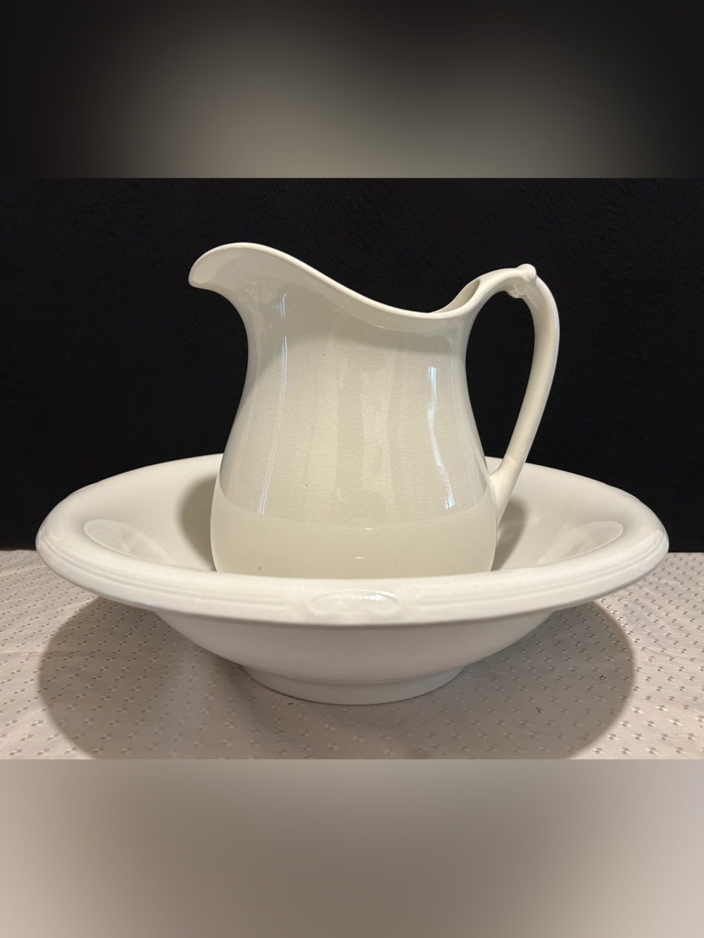 Edwin M Knowles Vintage Pitcher & D.E. MeNICOR Set of 2 Made In USA Excellent